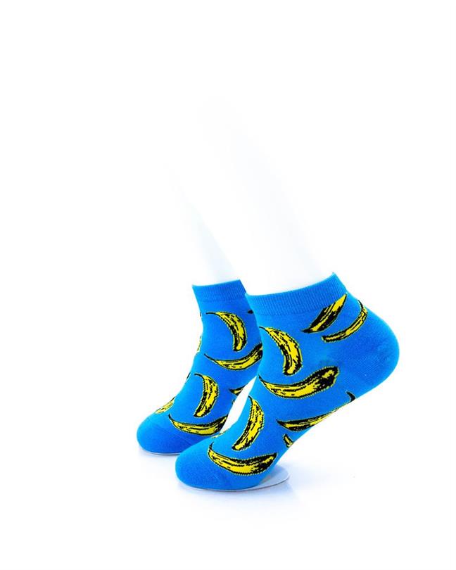 cooldesocks banana blue ankle socks left view image