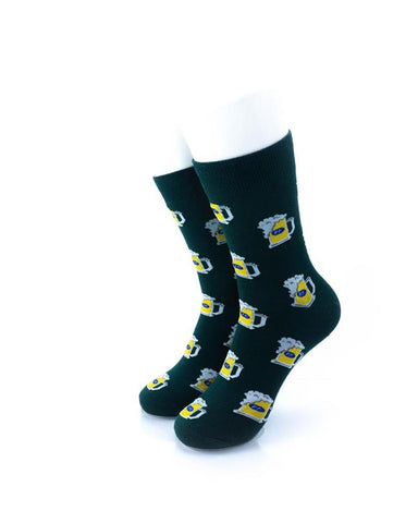 cooldesocks beer pint green quarter socks front view image