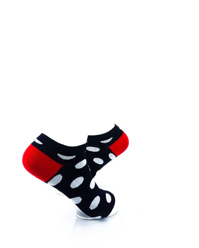 cooldesocks big dot bw red liner socks right view image