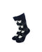 cooldesocks black and white cats quarter socks front view image