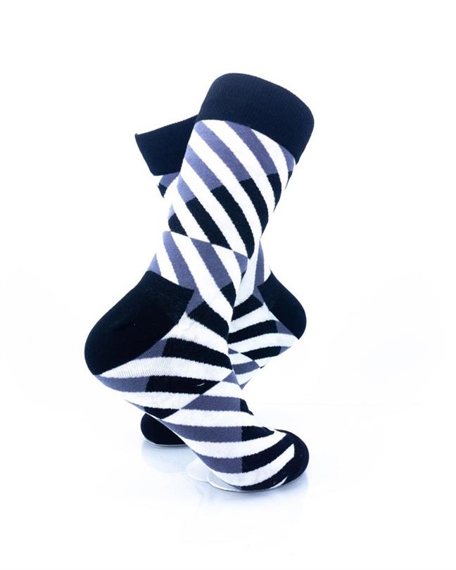 cooldesocks black and white diagonal crew socks right view image