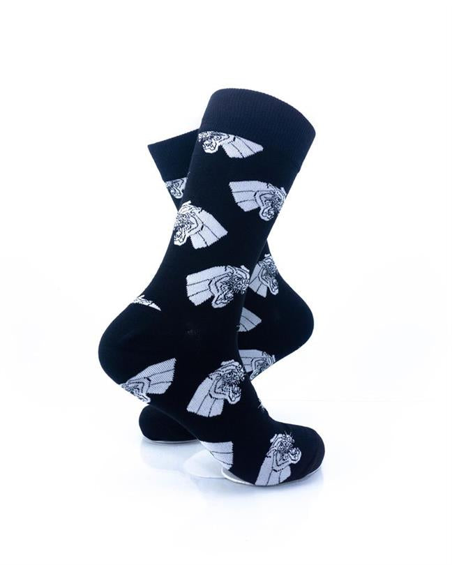 cooldesocks black and white platinum panther crew socks right view image
