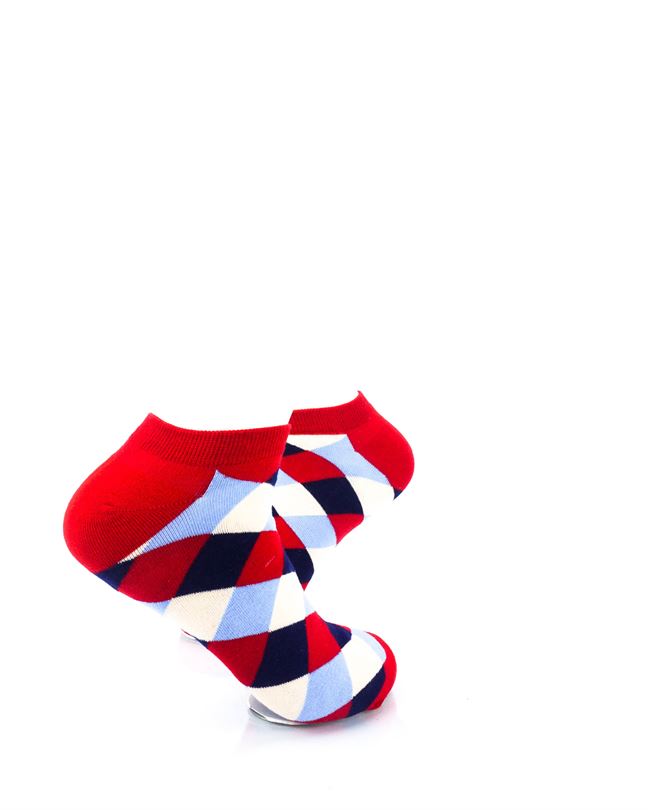 cooldesocks checkered neo red ankle socks right view image