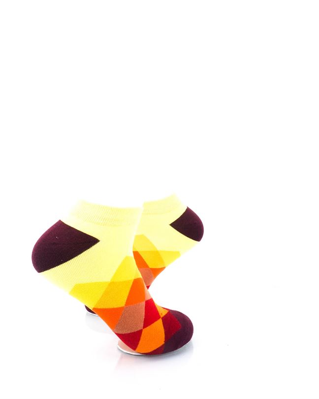 cooldesocks checkered orange ankle socks right view image