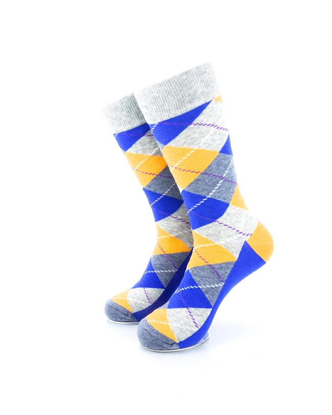 cooldesocks checkered vintage grey crew socks front view image