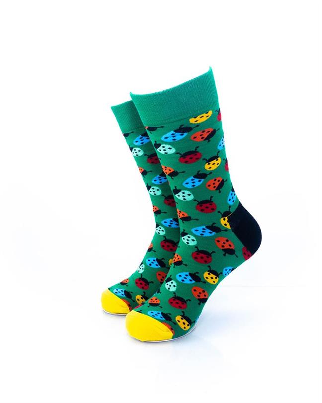 cooldesocks colorful ladybug crew socks front view image