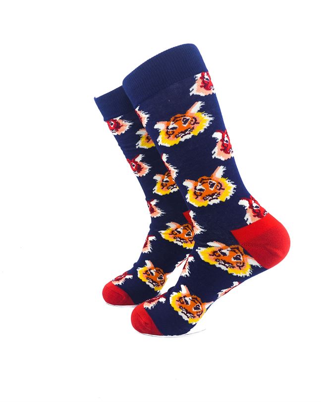 cooldesocks colorful tigers crew socks left view image