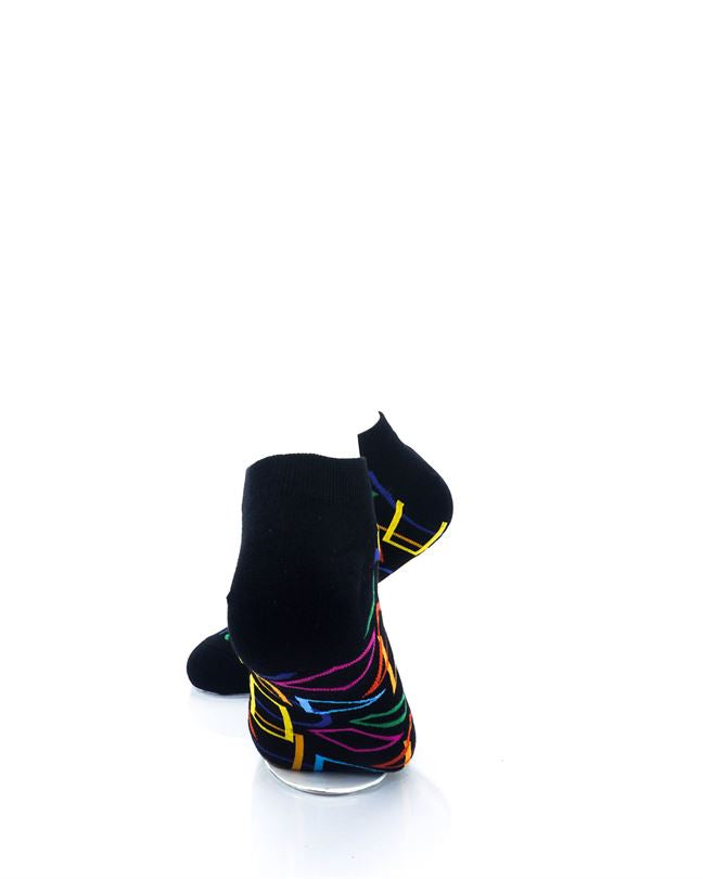 cooldesocks colourful geometry ankle socks rear view image