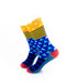 cooldesocks crazy pattern blue yellow crew socks left view image