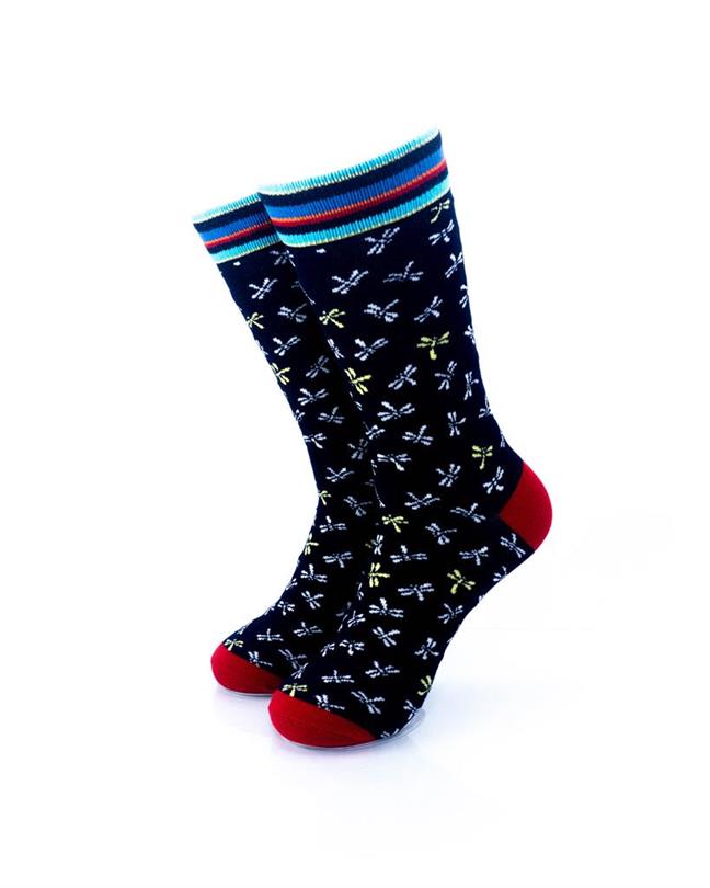 cooldesocks dragonflies pattern crew socks front view image