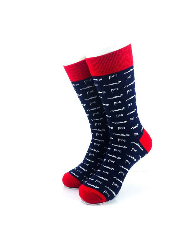 cooldesocks formula 1 flag crew socks front view image