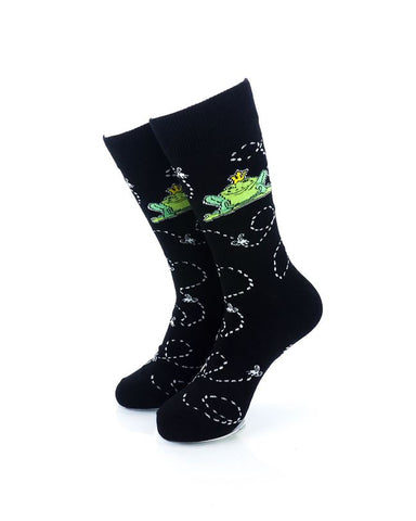 cooldesocks frog prince crew socks front view image