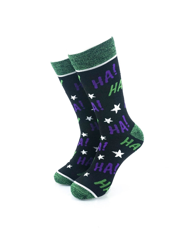 cooldesocks ha ha ha crew socks front view image