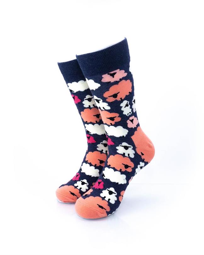 cooldesocks herd of sheep crew socks front view image