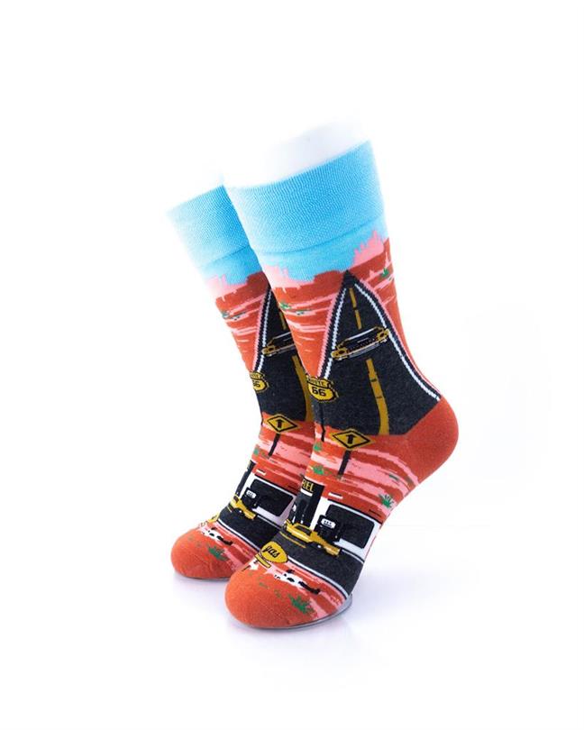 cooldesocks highway 66 crew socks front view image