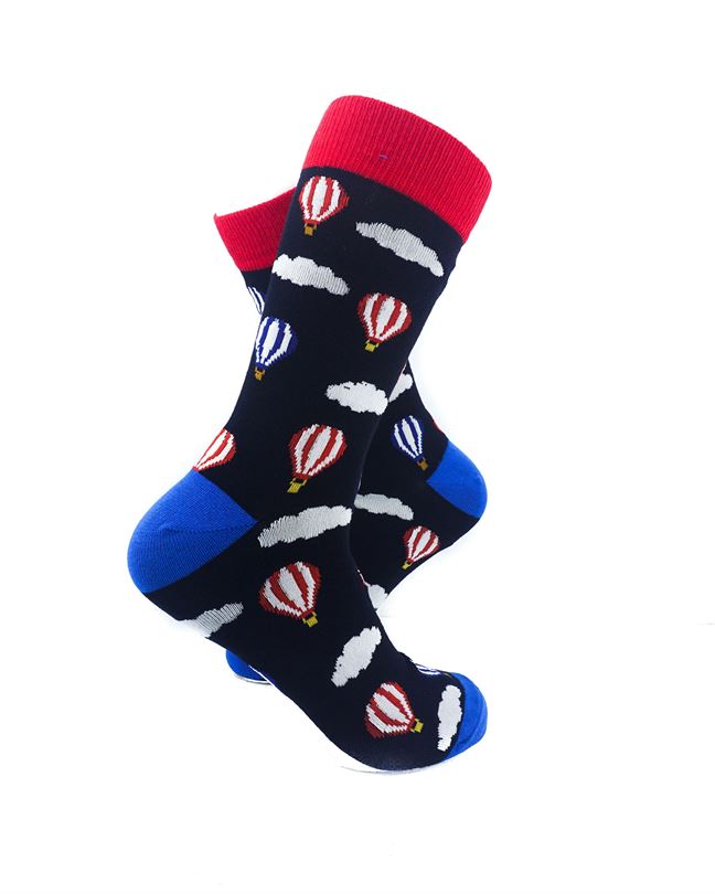 cooldesocks hot air balloons red blue crew socks right view image