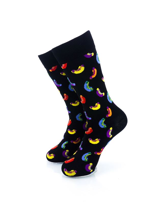 cooldesocks hot dogs colorful crew socks front view image