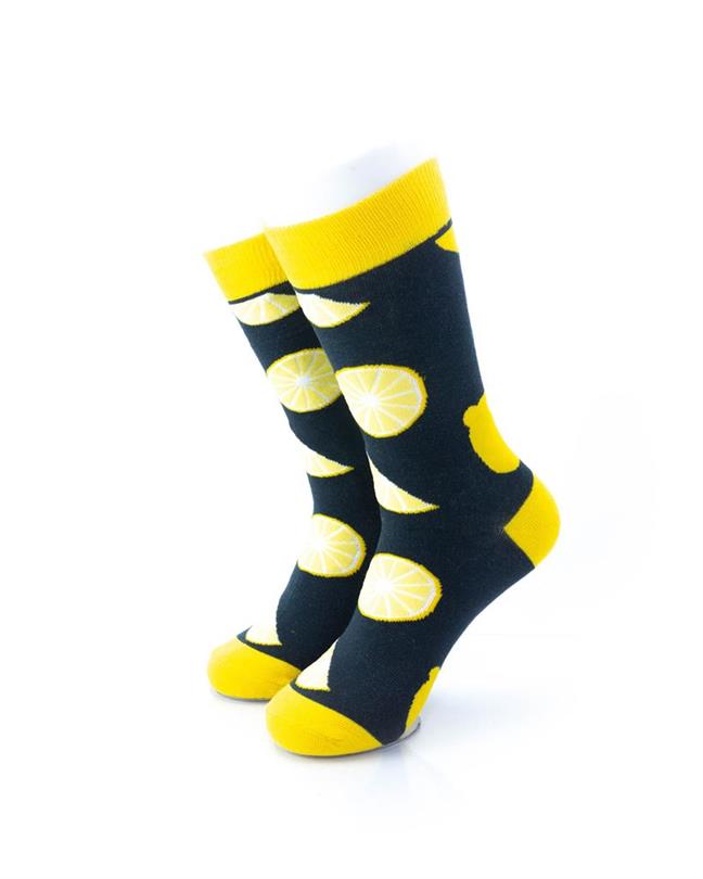 cooldesocks lemon crew socks front view image