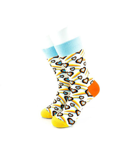 cooldesocks love rainbow quarter socks front view image