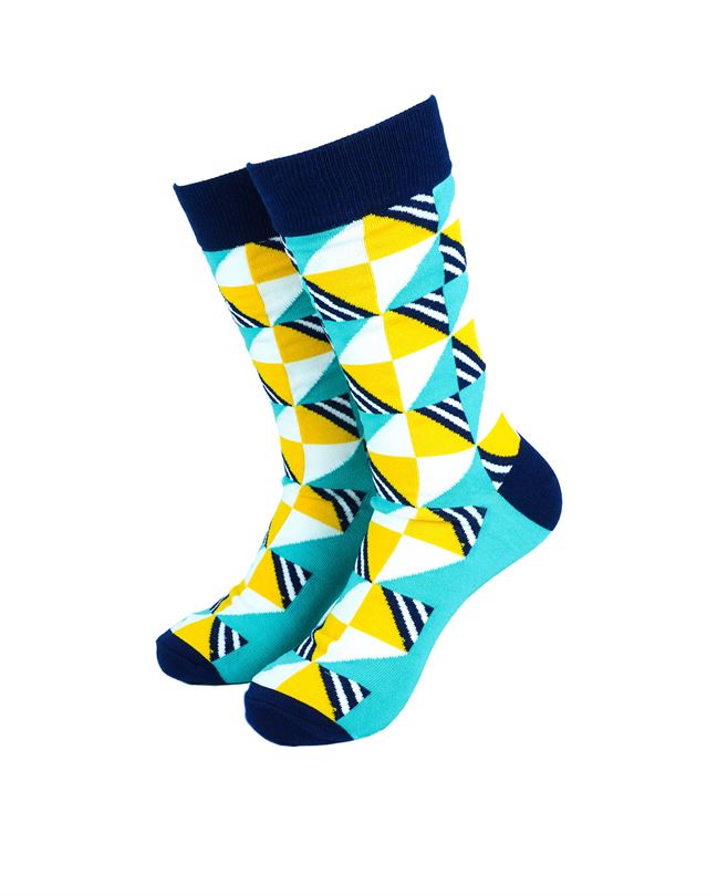 Navy Teal Yellow Tiles