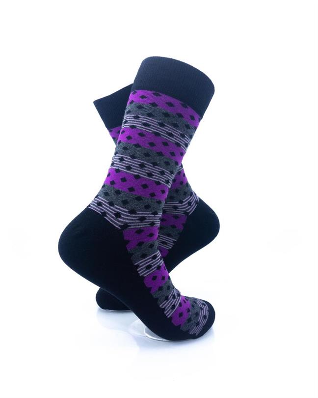 cooldesocks old school purple dots crew socks right view image