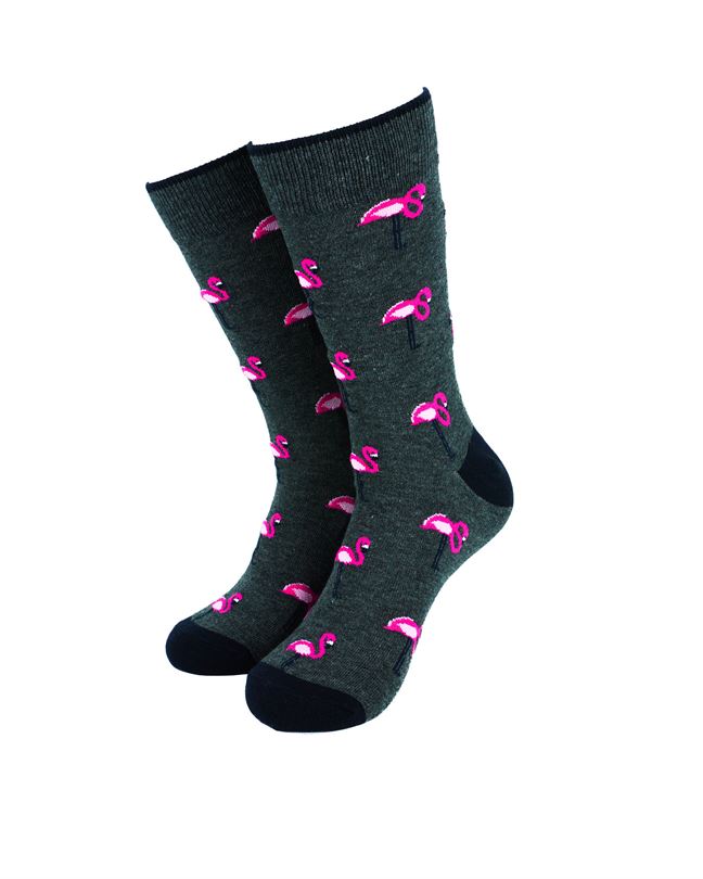 Pink Flamingos Grey