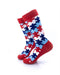 cooldesocks puzzle red crew socks left view image