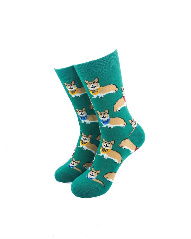 cooldesocks royal corgis crew socks front view image