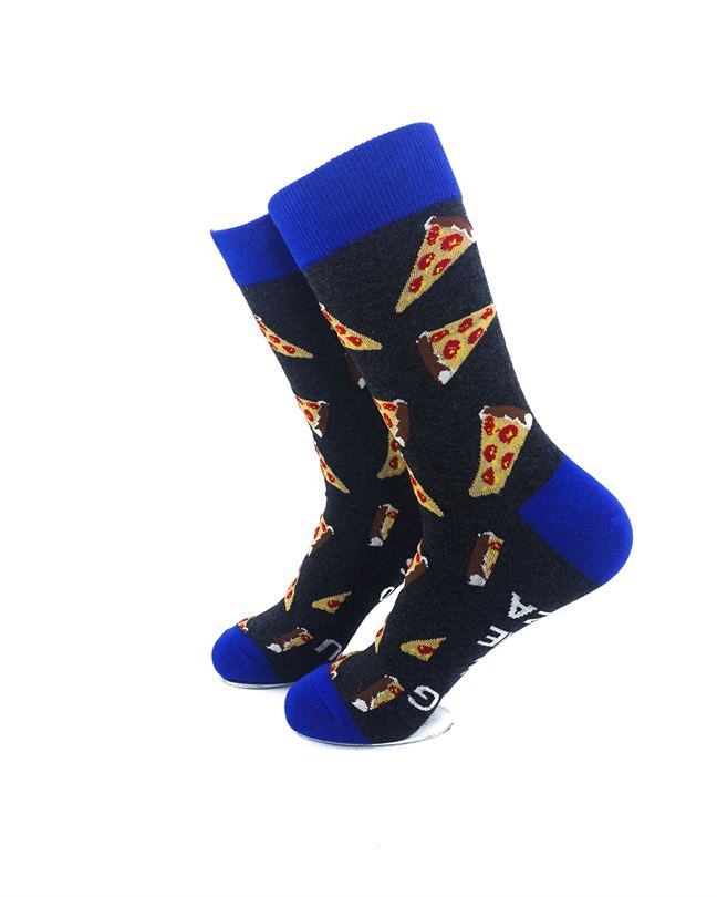cooldesocks say bring me some pizza crew socks left view image