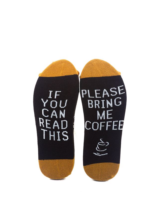 cooldesocks say please bring me coffee crew socks sole view image
