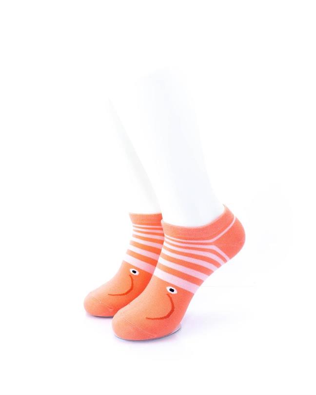 cooldesocks shrimp smile ankle socks front view image