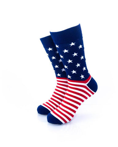 cooldesocks star spangled stripes crew socks front view image