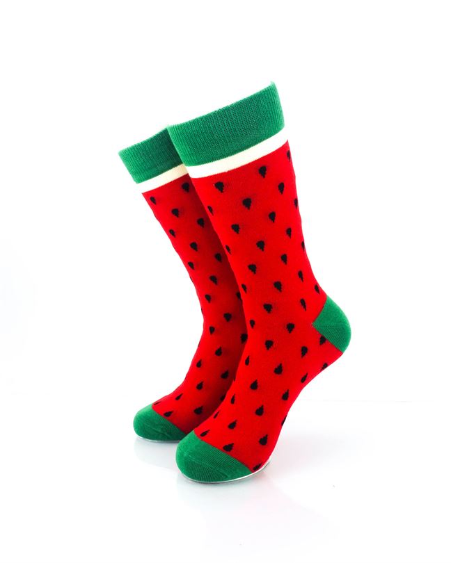 cooldesocks strawberries crew socks front view image