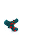 cooldesocks strawberries in green liner socks right view image