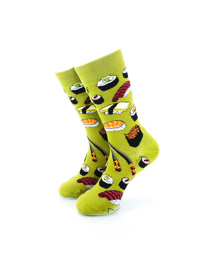 cooldesocks sushi green crew socks front view image
