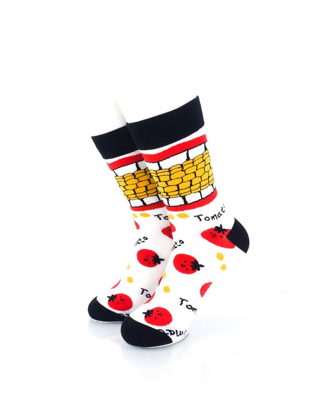 cooldesocks tomato corn crew socks front view image