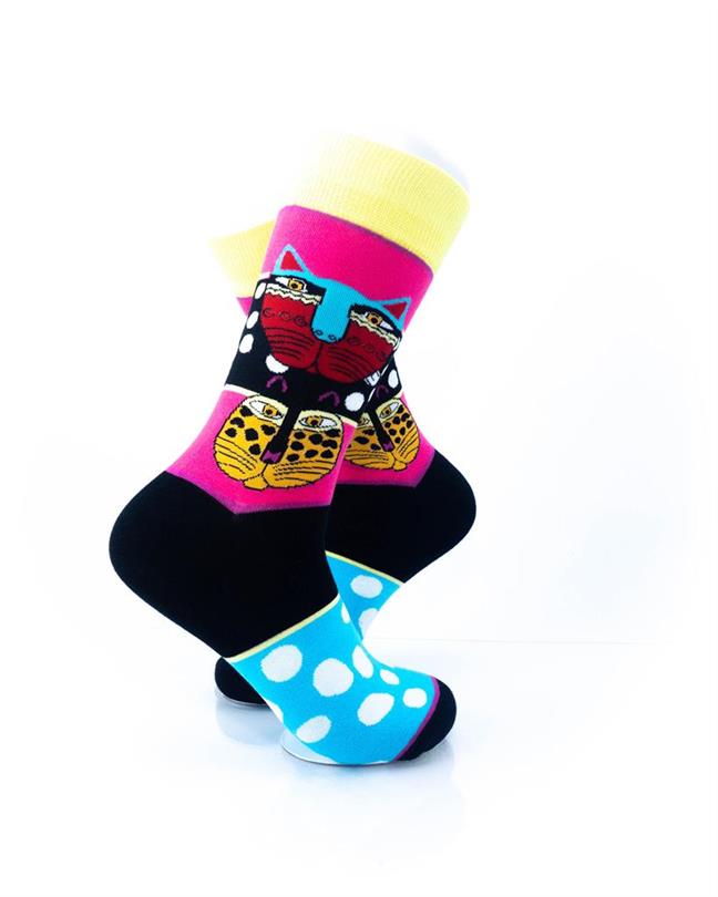 cooldesocks tribal cat colourful crew socks right view image