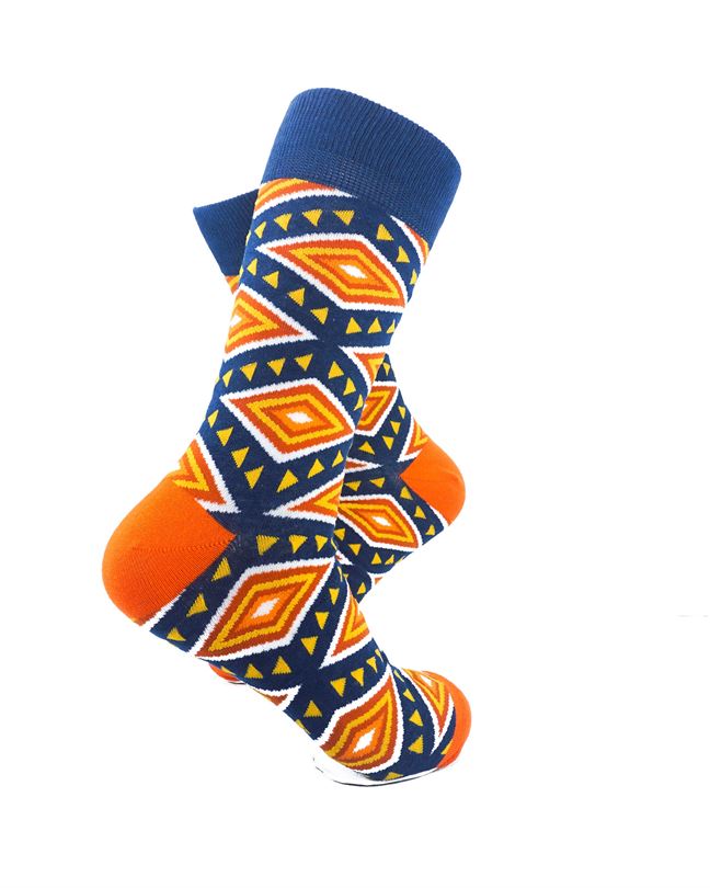 cooldesocks tribal orange crew socks right view image