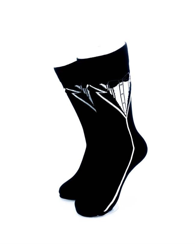 cooldesocks tuxedo print crew socks front view image