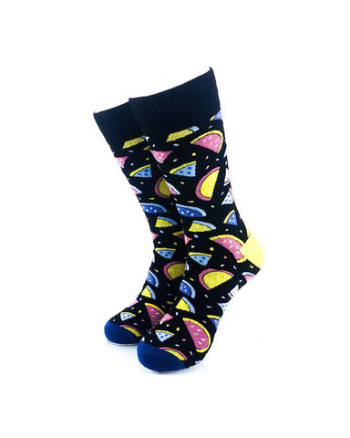 cooldesocks watermelon colorful slices crew socks front view image