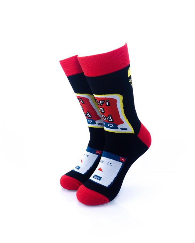cooldesocks wifi is god crew socks front view image