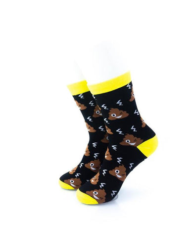 cooldesocks winking poop quarter socks front view image