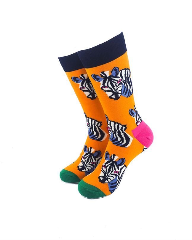 cooldesocks zebra colorful crew socks front view image
