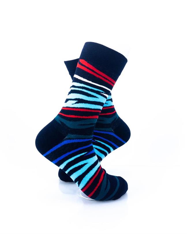 cooldesocks zebra pattern colorful crew socks right view image