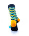 cooldesocks 3d cubes blue orange crew socks rear view image