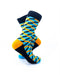 cooldesocks 3d cubes blue orange crew socks right view image