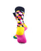 cooldesocks 3d cubes colorful pink crew socks rear view image