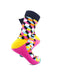 cooldesocks 3d cubes colorful pink crew socks right view image