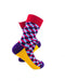 cooldesocks 3d cubes colorful purple crew socks right view image