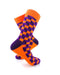 cooldesocks 3d cubes orange purple crew socks right view image